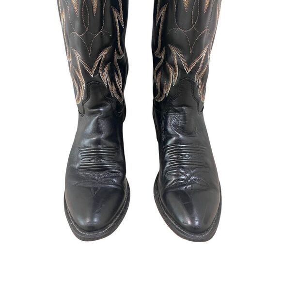 Justin Men’s Royal Classic 1419 Black Leather Western Cowboy Boots Size 8B main image 7
